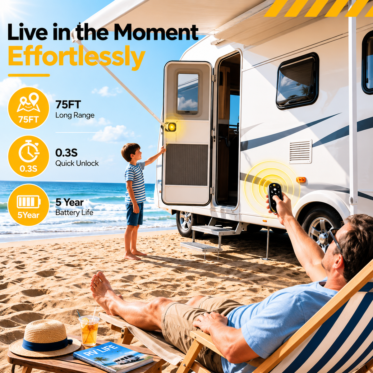 RV Door Lock Replacement, Fingerprint, App Control & Remote FOB