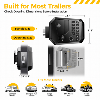 RV Door Lock Replacement, Fingerprint, App Control & Remote FOB